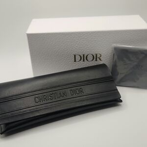 Dior Black Soft Leather Glasses Case w/ Cloth and Box